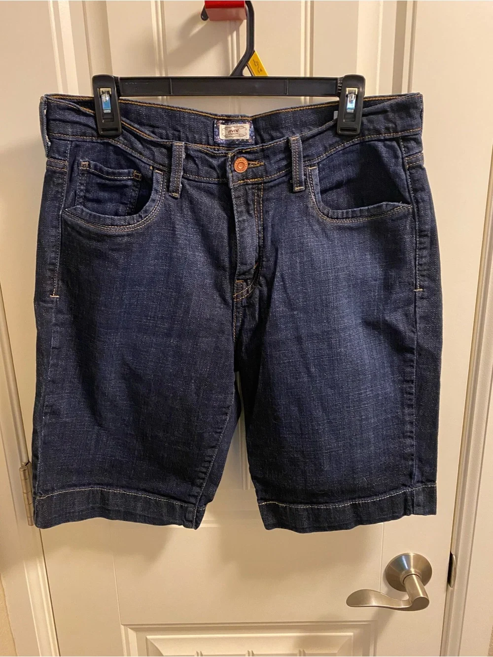 Levis 515 Jeans Shorts 12 Dark Blue Stretch Denim Bermuda 2010